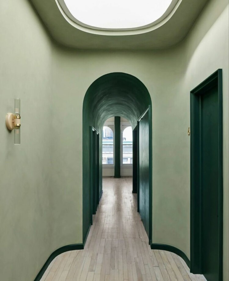 plafond-arche-couloir-vert plafond-arche-couloir-vert